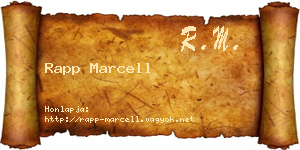 Rapp Marcell névjegykártya
